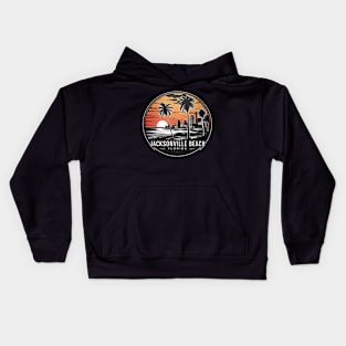 "Jacksonville Beach Sunset - Vaporwave Aesthetic Tee" Kids Hoodie